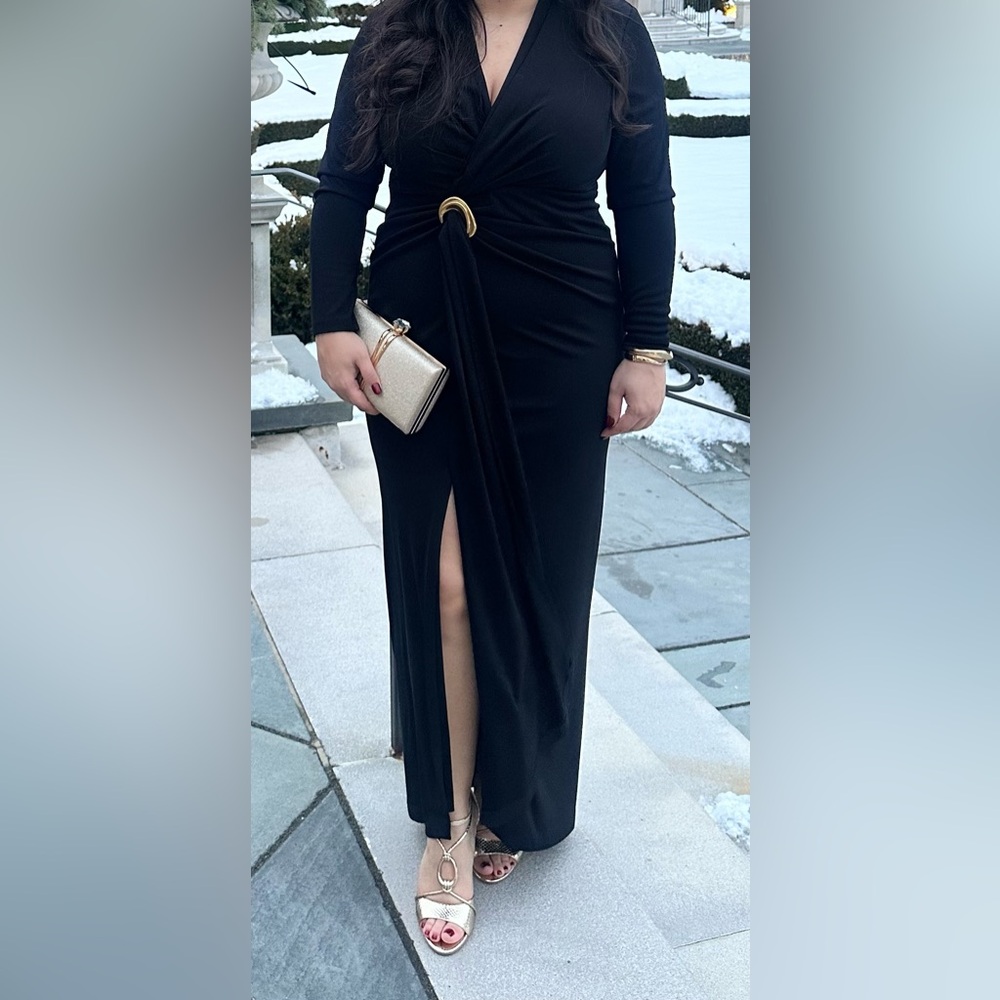 Donna Karan Black Long Sleeve Dress